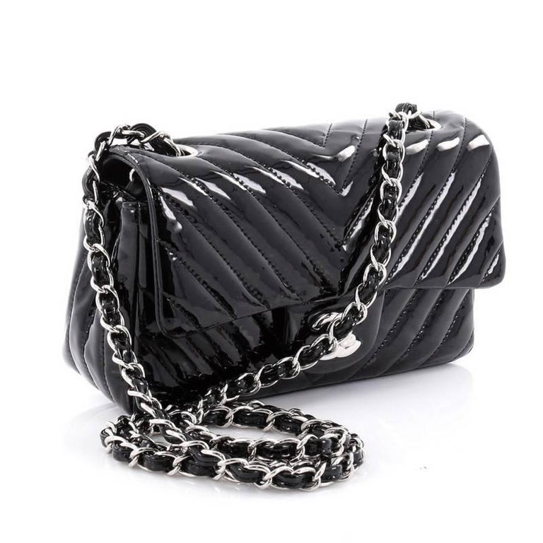 AUTH CHANEL TOP Logo CC Quilted Black Flap Patent Leather Chain Shoulder Bag  $1,169.00 - PicClick