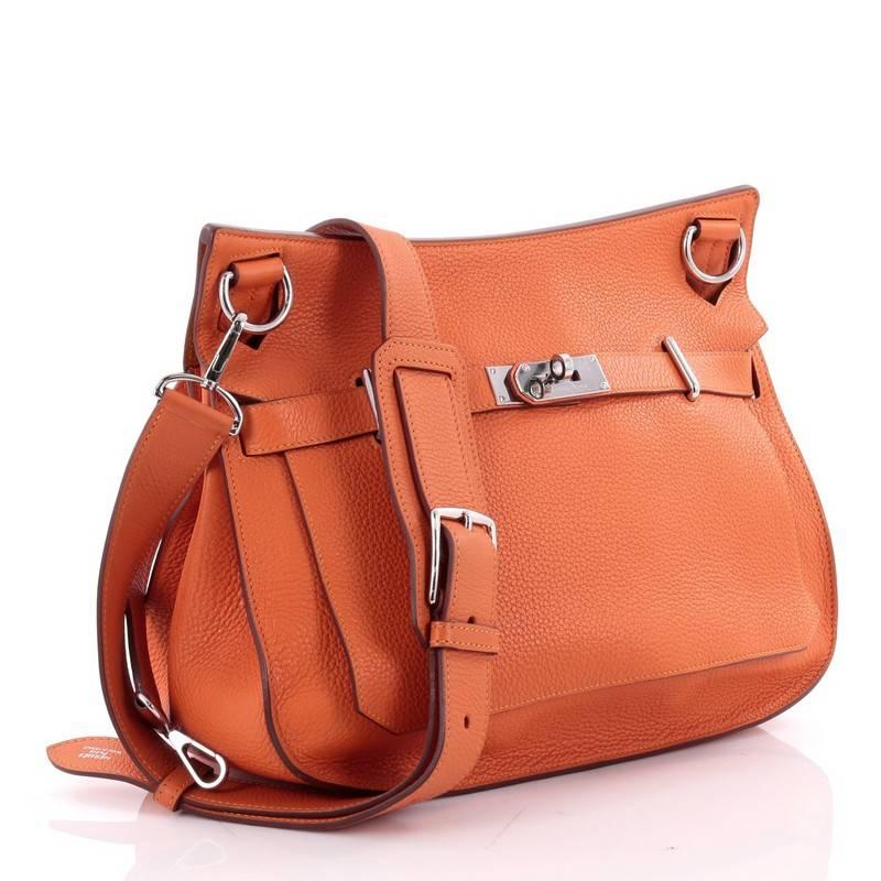 Orange Hermes Eclat Jypsiere Handbag Clemence 34
