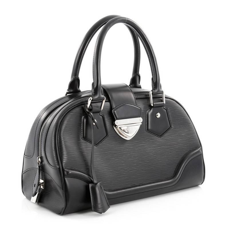Black Louis Vuitton Montaigne Bowling Bag Epi Leather GM
