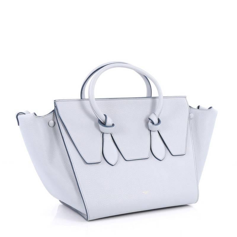 Gray Celine Tie Knot Tote Grainy Leather Small