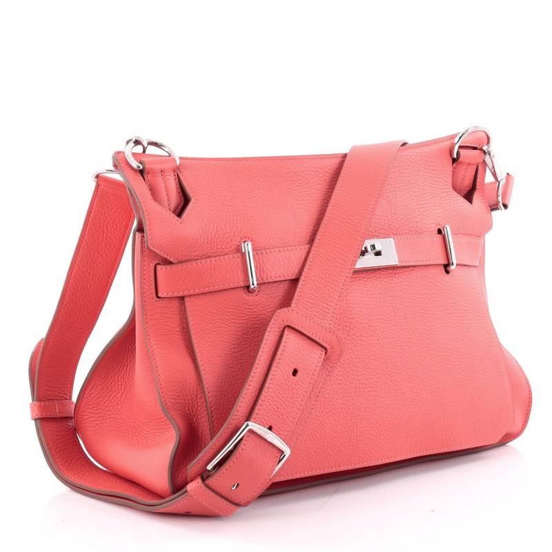 Pink Hermes Jypsiere Handbag Clemence 34