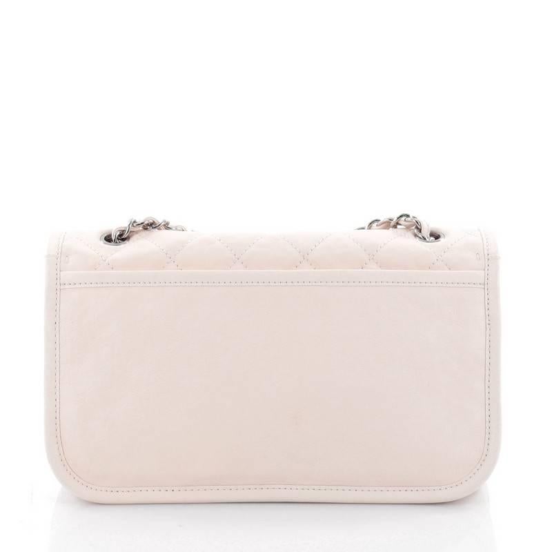 Beige Chanel Natural Beauty Split Pocket Flap Bag Quilted Leather Medium