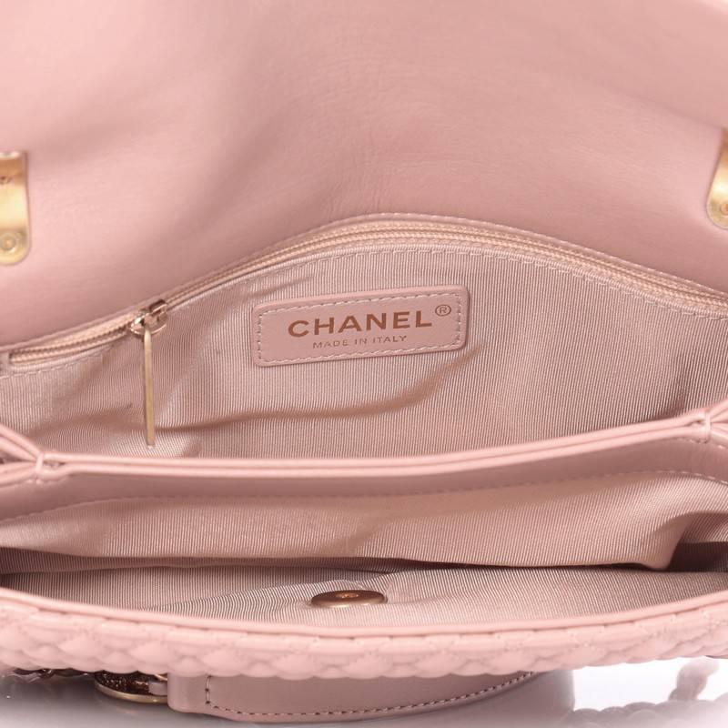 Brown Chanel Medallion Charm CC Flap Bag Micro Quilted Calfskin Medium