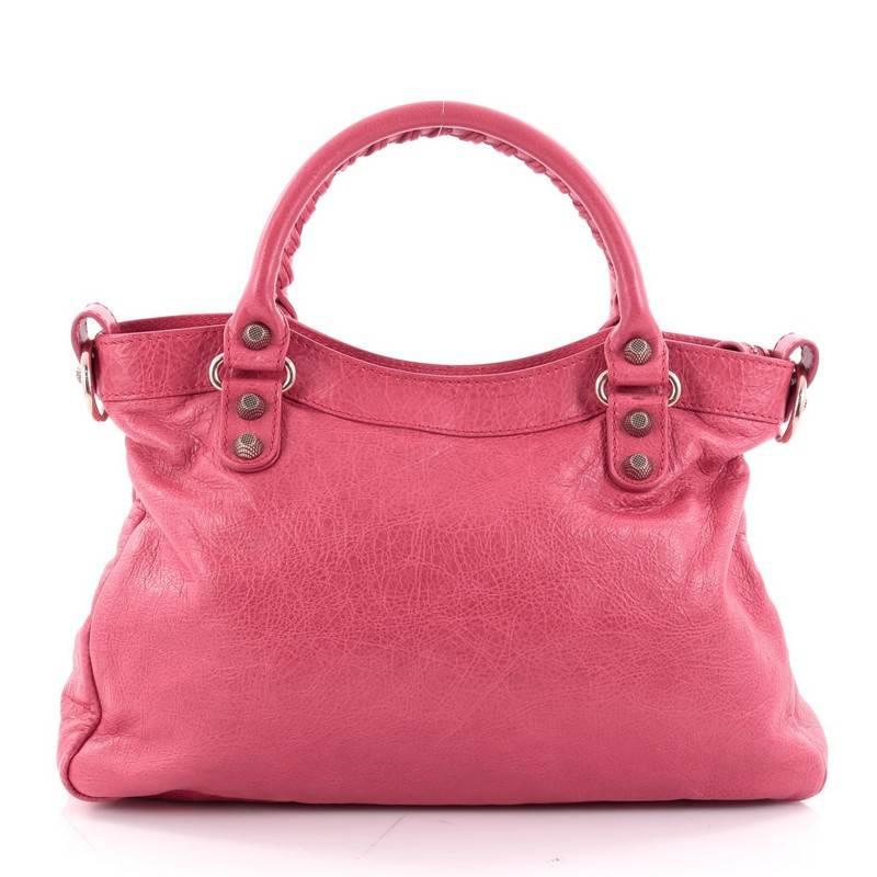 Balenciaga Town Giant Studs Handbag Leather In Good Condition In NY, NY