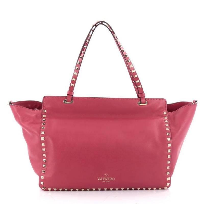 Valentino Rockstud Tote Soft Leather Medium In Good Condition In NY, NY