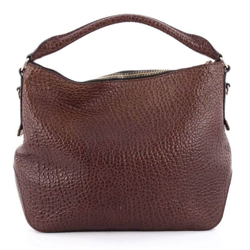 Burberry Ledbury Convertible Hobo Heritage Grained Leather Small In Good Condition In NY, NY