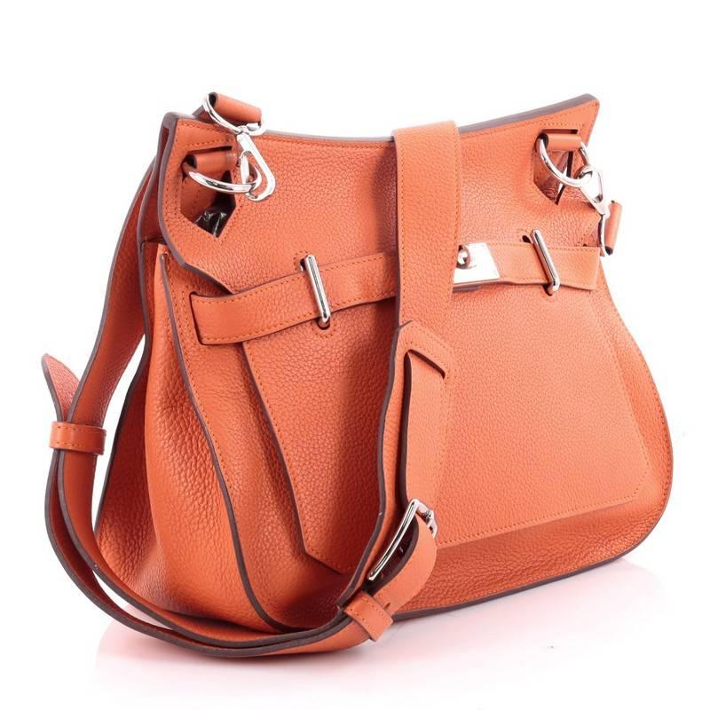 Orange Hermes Jypsiere Handbag Clemence 31