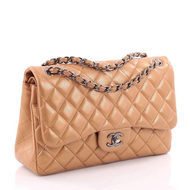 Chanel Classic Double Flap Bag Quilted Caviar Jumbo In Good Condition In NY, NY