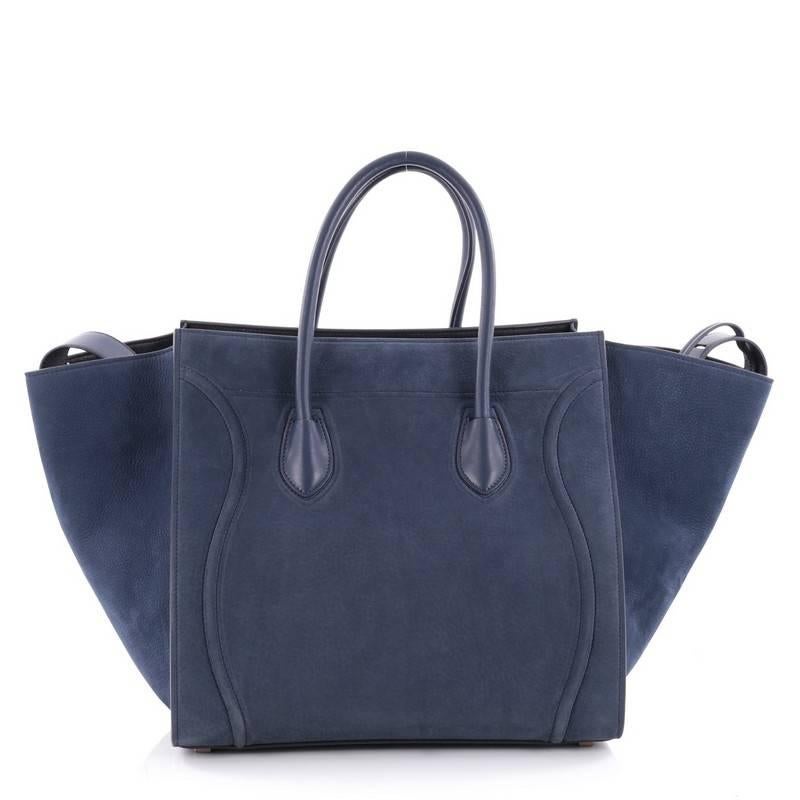 Celine Phantom Handbag Suede Medium In Good Condition In NY, NY