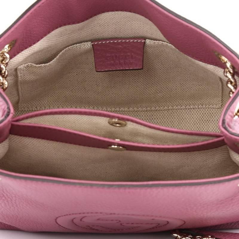 Pink Gucci Soho Shoulder Bag Chain Strap Leather Mini