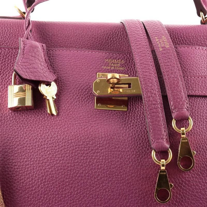 Hermes Kelly Handbag Tosca Togo with Gold Hardware 35 3