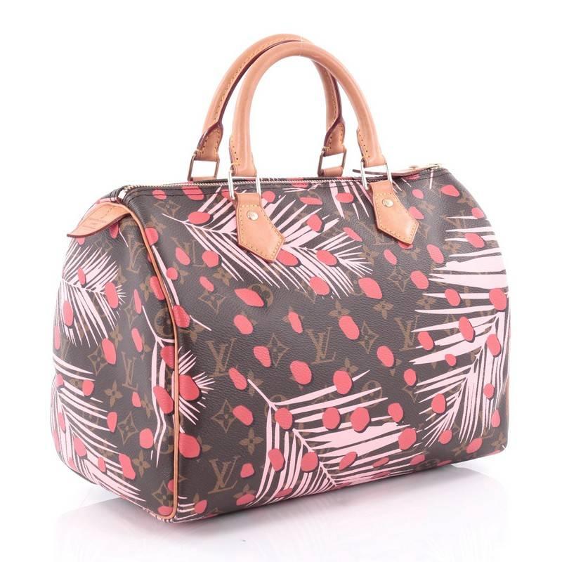 Brown Louis Vuitton Speedy Handbag Limited Edition Monogram Jungle 30
