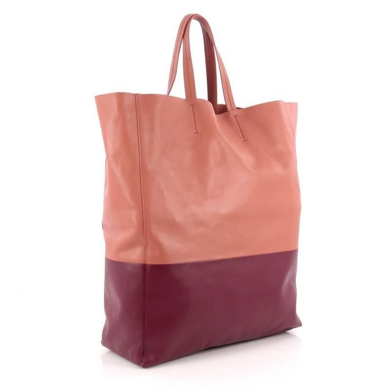 Pink Celine Vertical Bi-Cabas Tote Leather Large 