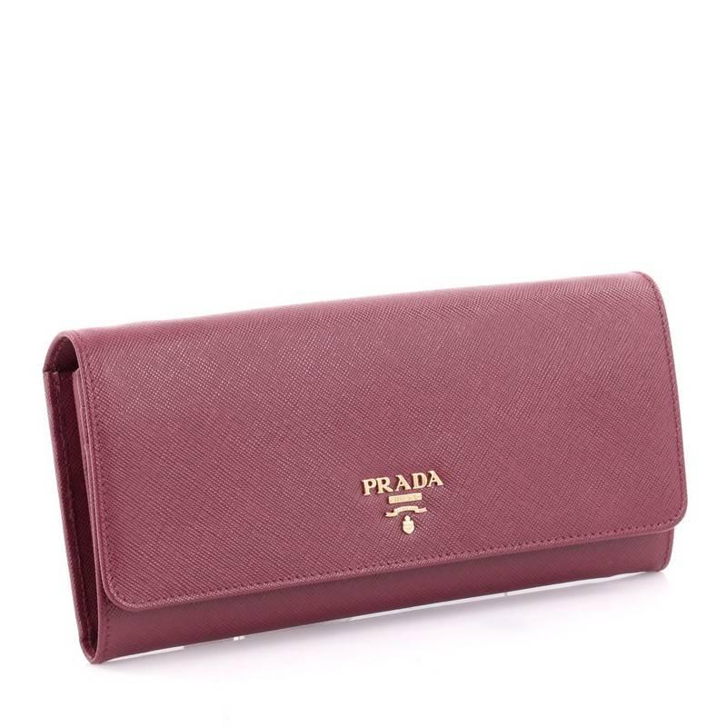Brown Prada Wallet on Chain Saffiano Leather