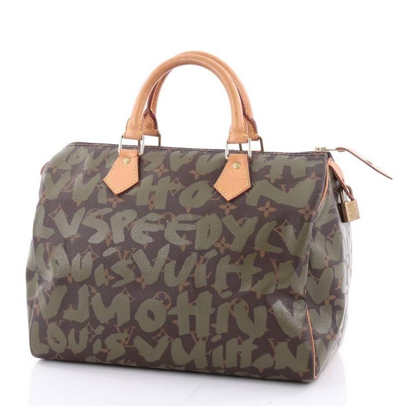 Women's or Men's Louis Vuitton Speedy Handbag Limited Edition Monogram Graffiti 30