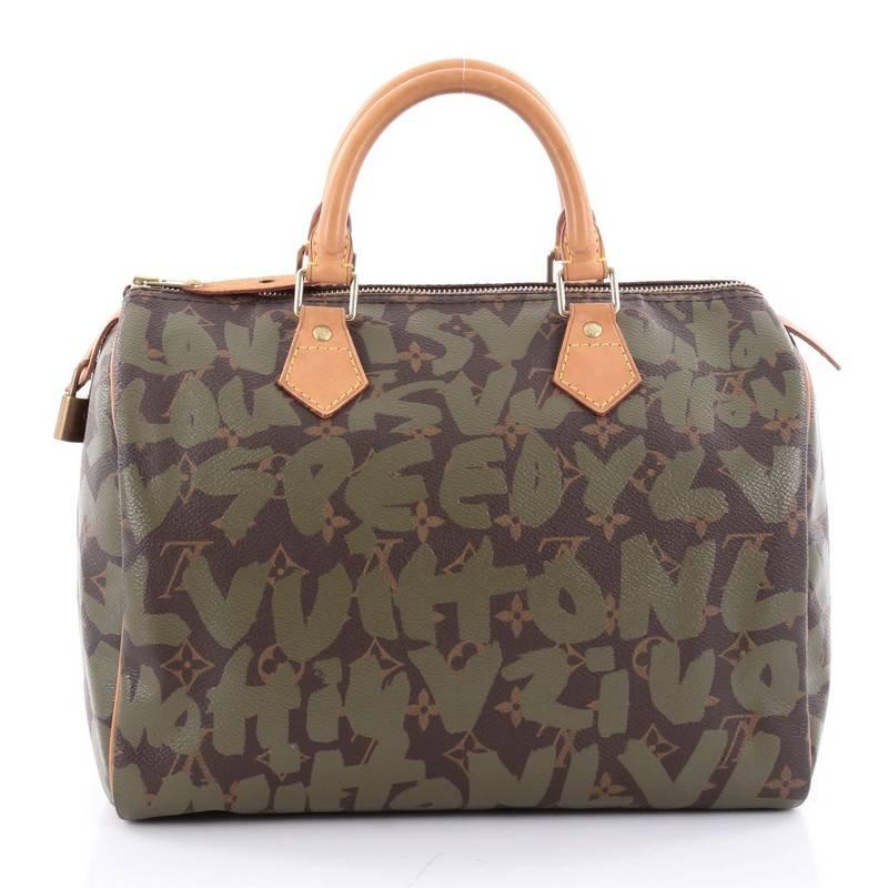 Louis Vuitton Speedy Handbag Limited Edition Monogram Graffiti 30 In Good Condition In NY, NY