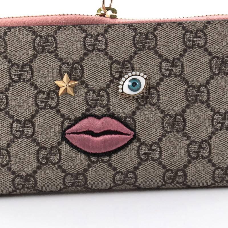 Gucci Zip Around Wallet GG Coated Canvas with Face Applique 3