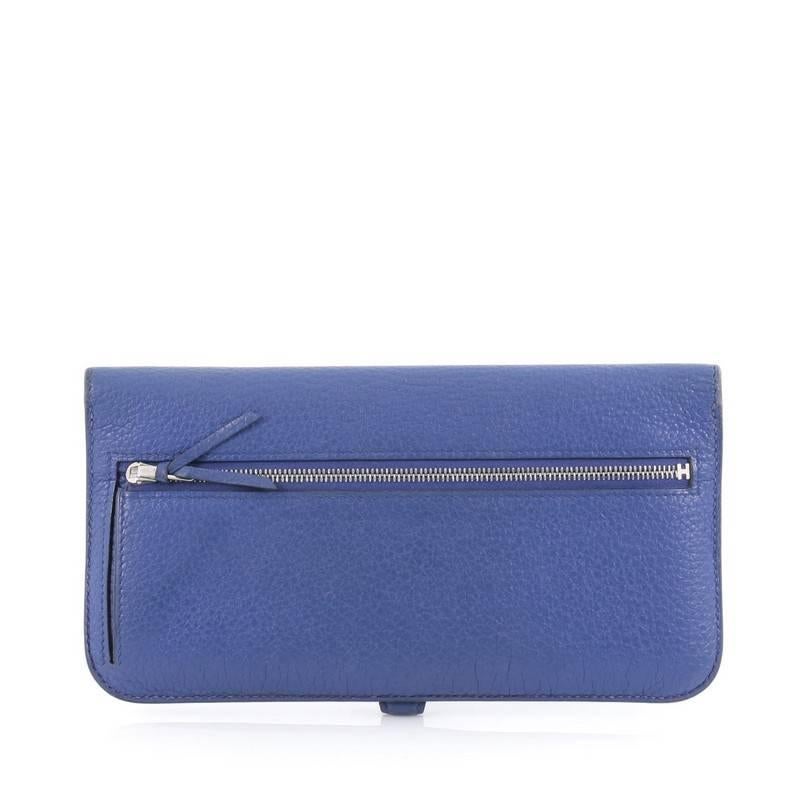Purple Hermes Dogon Recto Verso Wallet Leather 