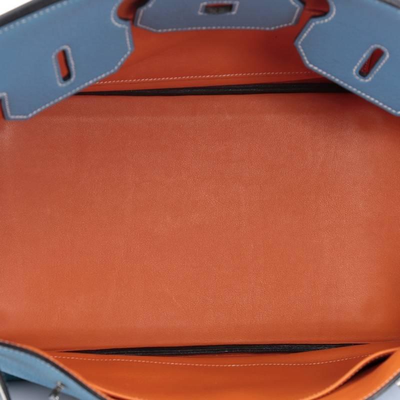 Hermes Bicolor Clemence Birkin Handbag 35 with Palladium Hardware  1