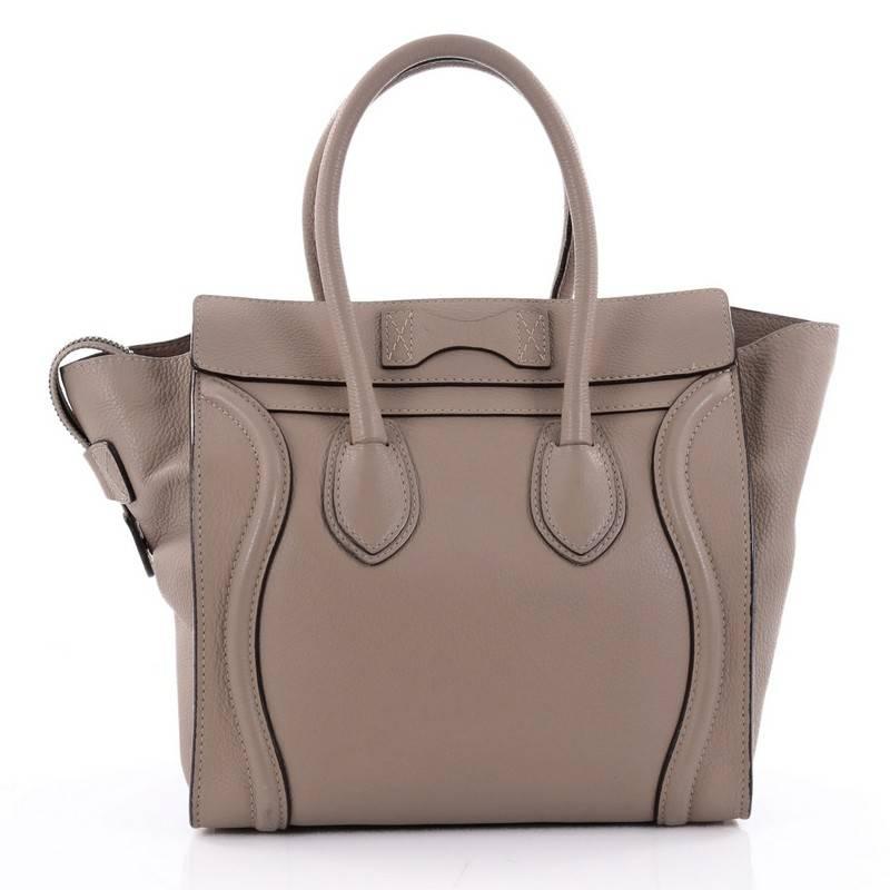 Celine Luggage Handbag Grainy Leather Micro In Good Condition In NY, NY