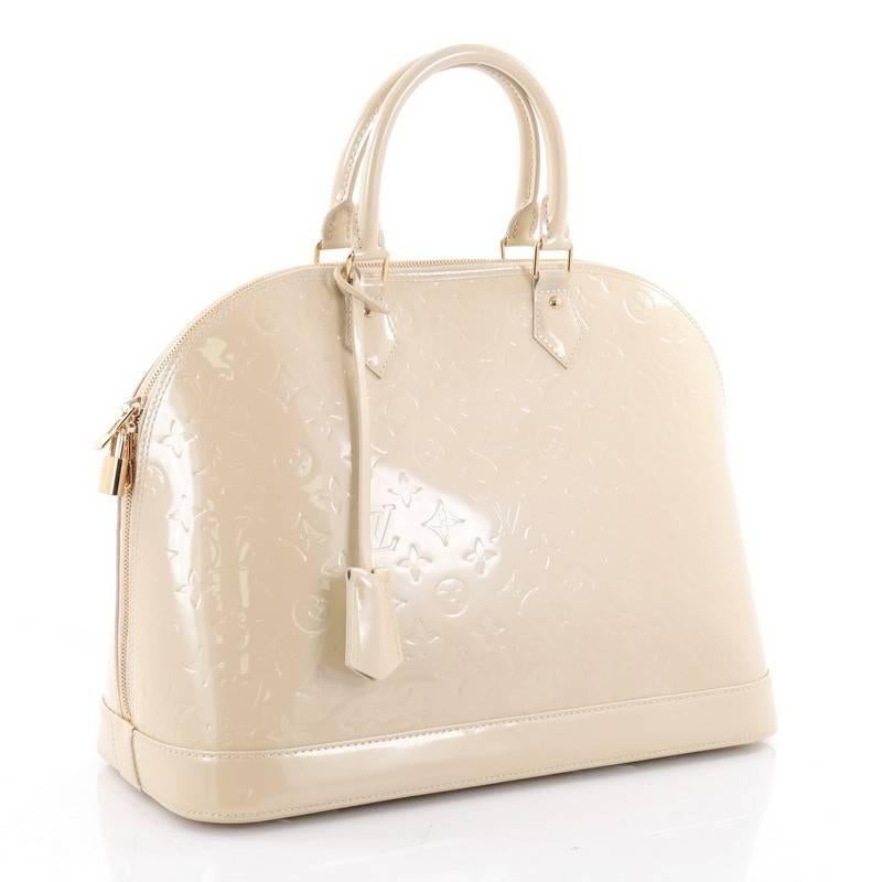 Beige Louis Vuitton Alma Handbag Monogram Vernis GM