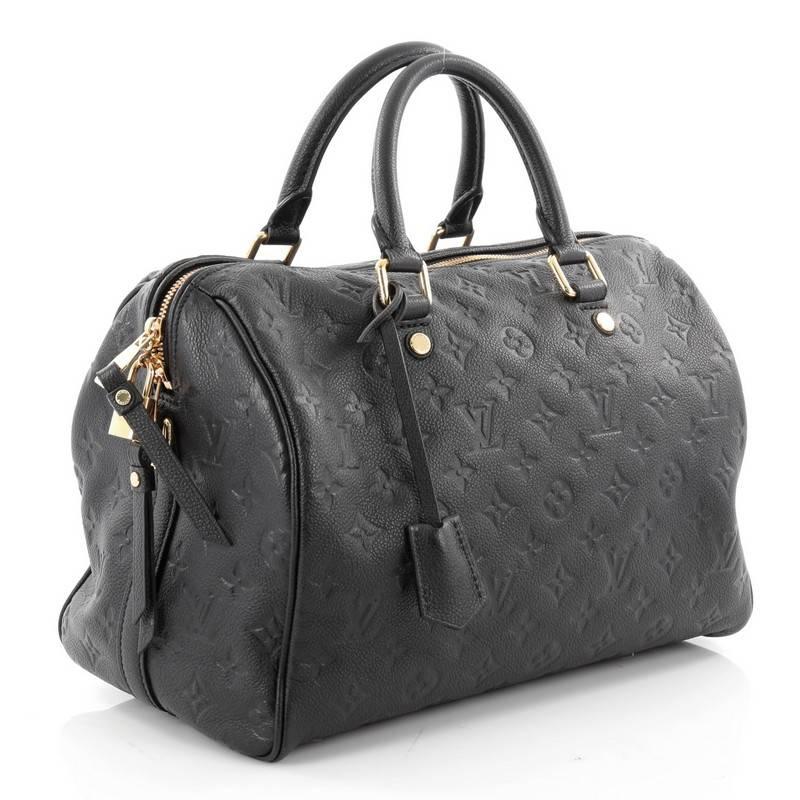 Black Louis Vuitton Speedy Bandouliere Bag Monogram Empreinte Leather 30