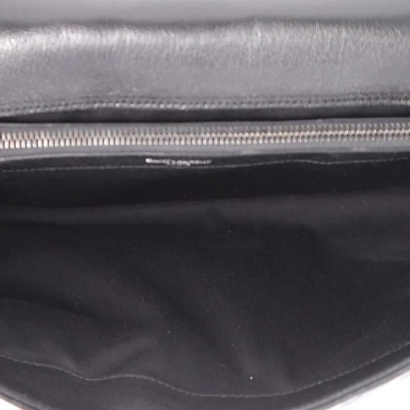 Saint Laurent College Monogram Bag Embellished Matelasse Chevron Leather Large 1