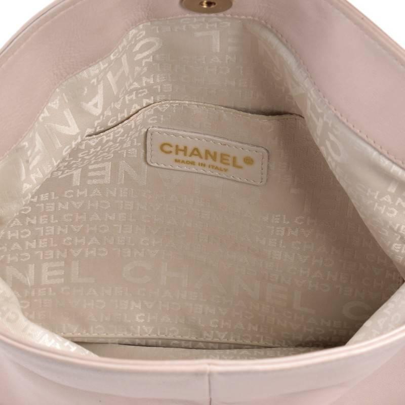 Beige Chanel Cue Ball Foldover Bag Leather Medium