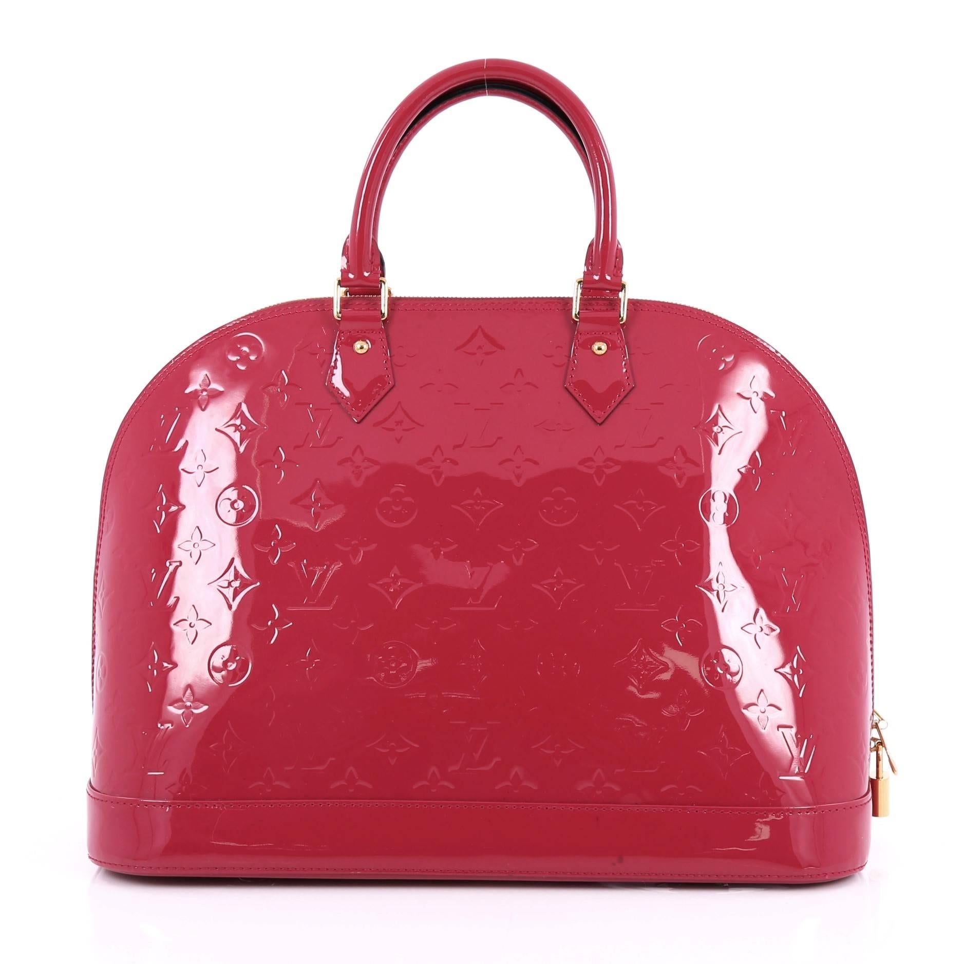 Louis Vuitton Monogram Vernis MM Alma Handbag  In Good Condition In NY, NY