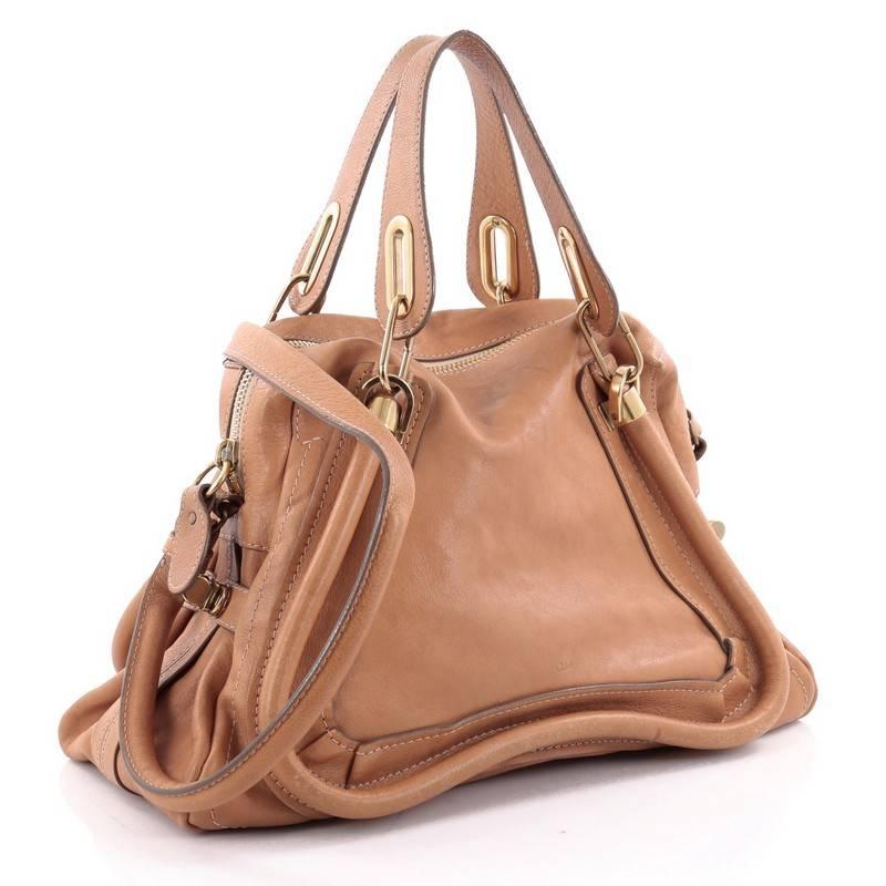 Brown Chloe Paraty Top Handle Bag Leather Medium