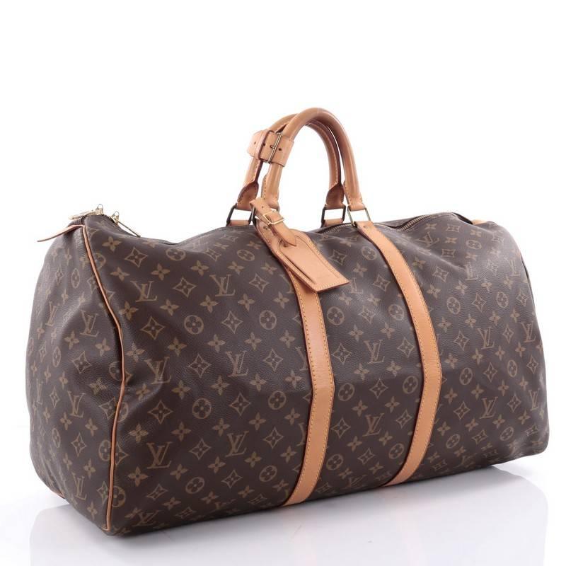 Black Louis Vuitton Keepall Bag Monogram Canvas 55