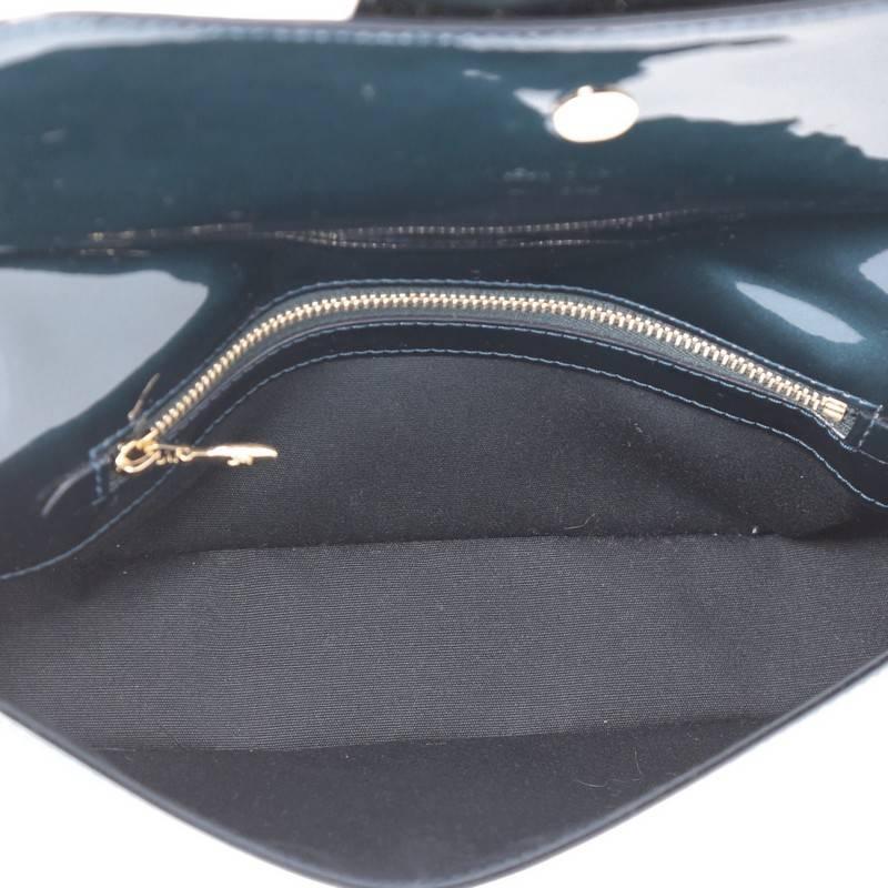Black Louis Vuitton Sobe Patent Leather Clutch Bag