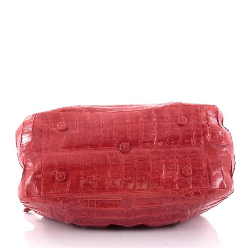 Women's or Men's Nancy Gonzalez Bowler Bag Pleated Crocodile Medium