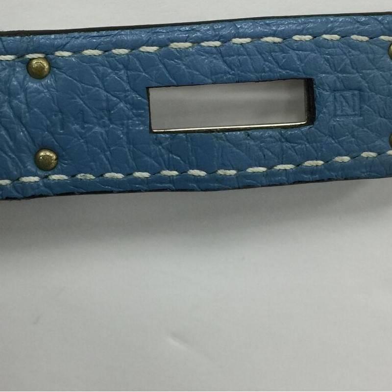 Hermes Birkin Handbag Blue Togo with Palladium Hardware 35 3