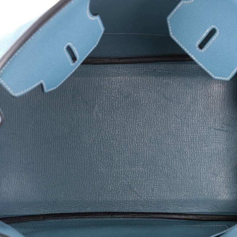 Hermes Birkin Handbag Blue Togo with Palladium Hardware 35 2