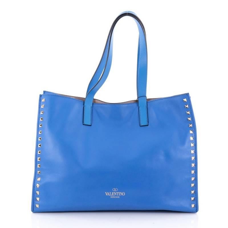 Valentino Rockstud Open Tote Leather Medium In Good Condition In NY, NY