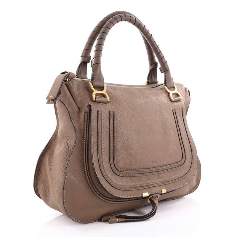 Brown Chloe Marcie Shoulder Bag Leather Large