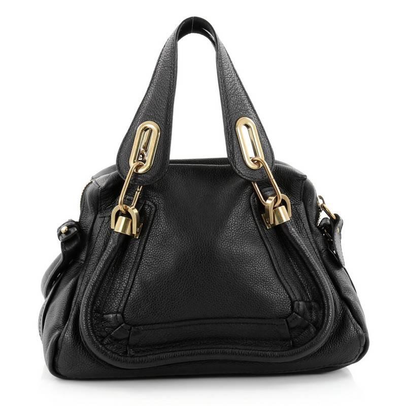 Black Chloe Paraty Top Handle Bag Leather Small