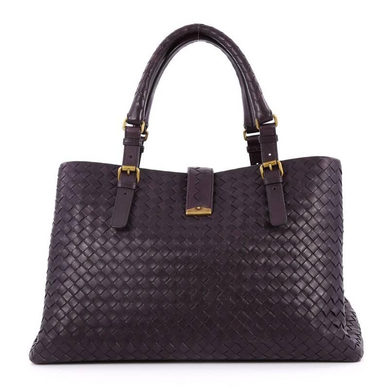 Bottega Veneta Roma Handbag Intrecciato Nappa Medium In Good Condition In NY, NY
