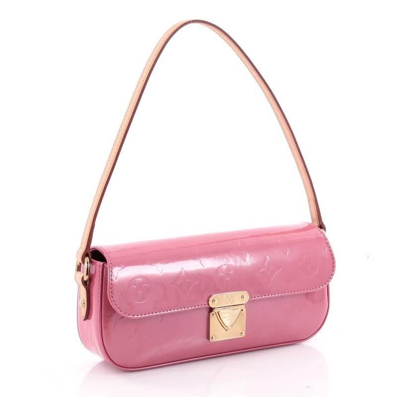 Pink Louis Vuitton Malibu Street Handbag Monogram Vernis