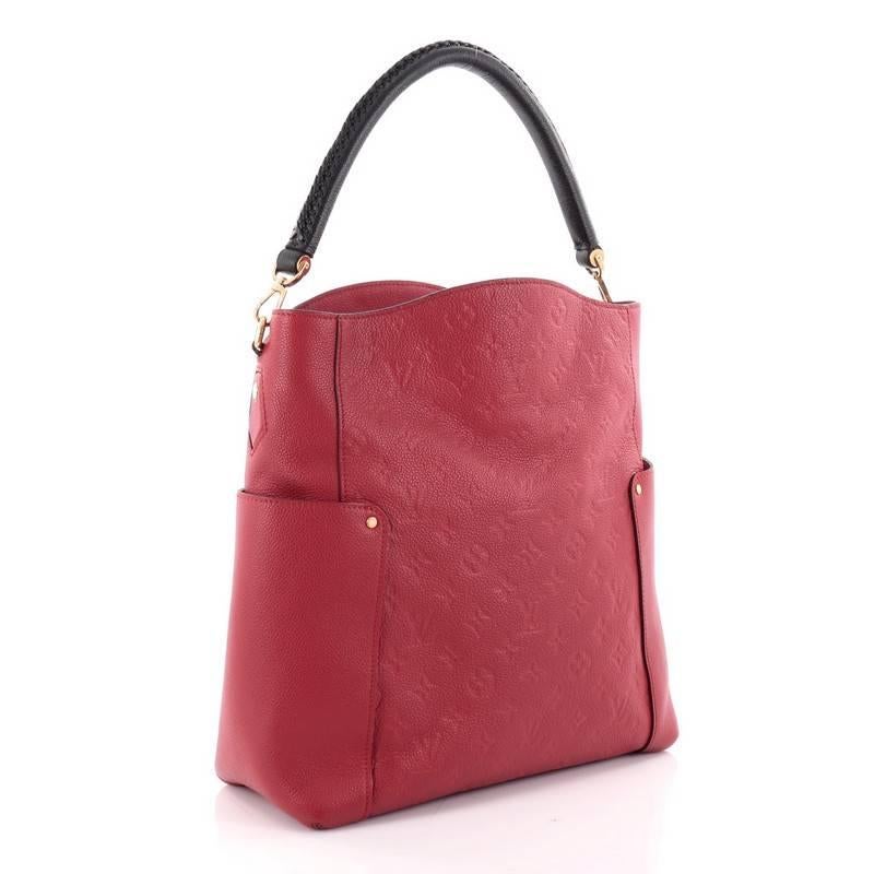 Pink Louis Vuitton Bagatelle Hobo Monogram Empreinte Leather