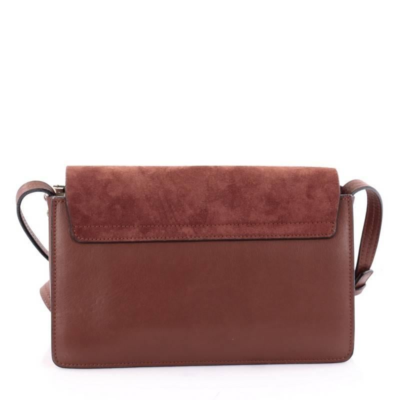 Chloe Faye Shoulder Bag Leather and Suede Small In Good Condition In NY, NY