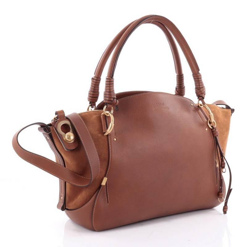 Brown Chloe Owen Satchel Leather with Suede Medium