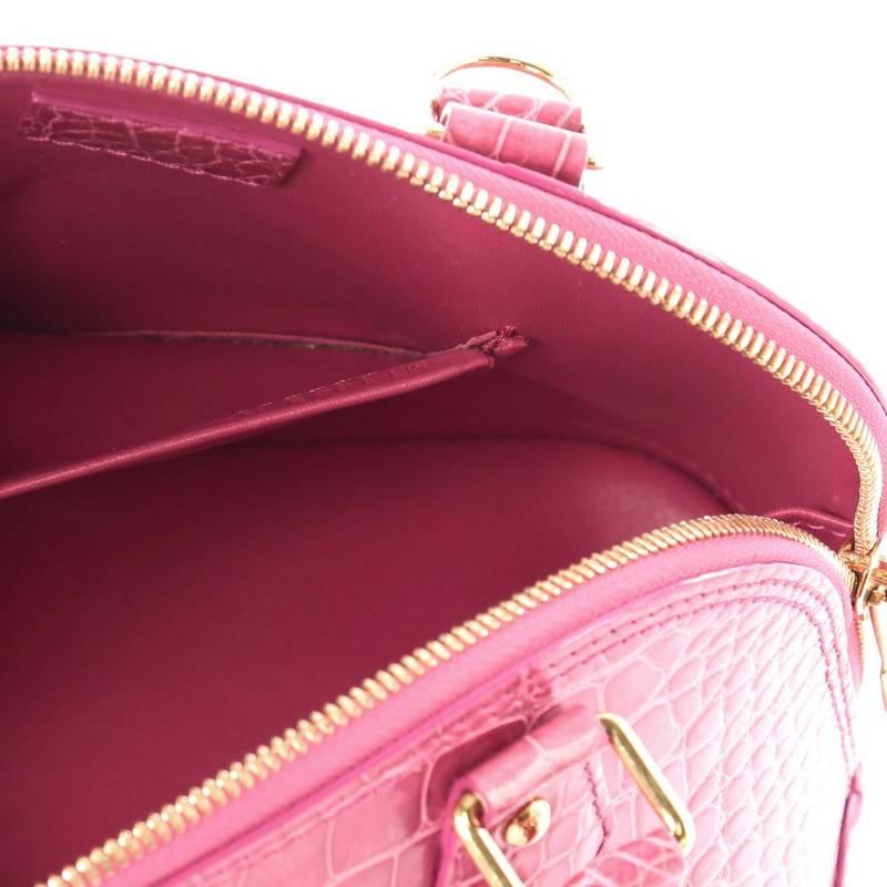 Pink Louis Vuitton Alma Handbag Crocodile BB
