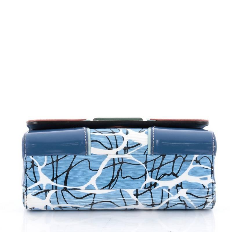 Women's Louis Vuitton Twist Handbag Limited Edition Aqua Print Epi Leather MM