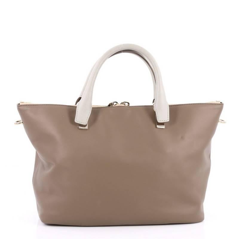 Chloe Bicolor Baylee Satchel Leather Medium In Good Condition In NY, NY