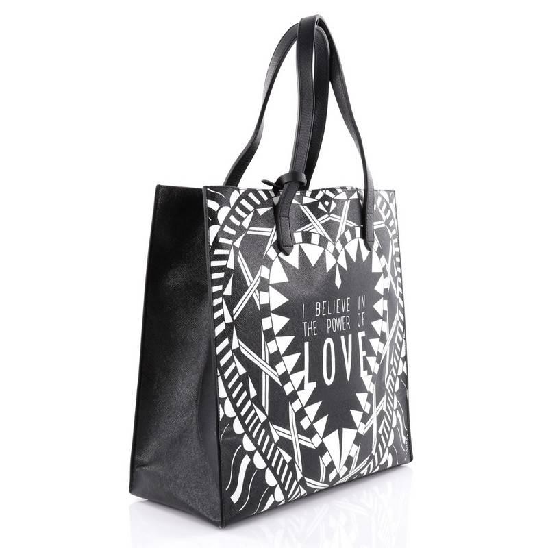 Black Givenchy Power of Love Tote Printed Leather Large