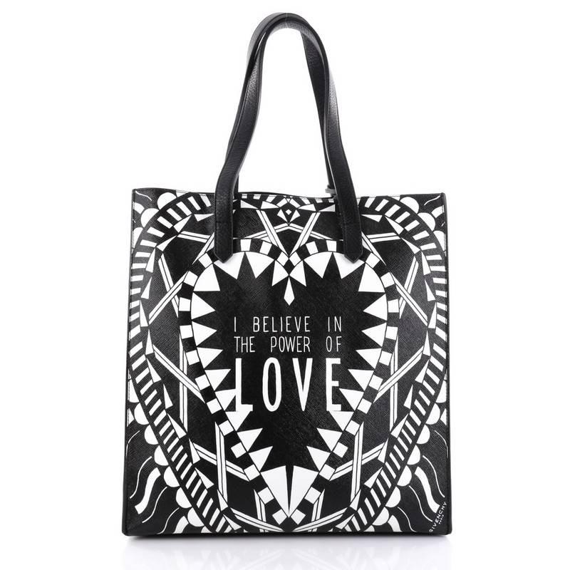 Givenchy Power of Love Tote Printed Leather Large In Good Condition In NY, NY