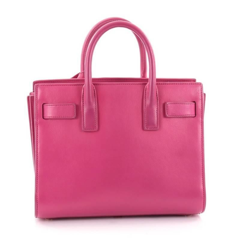 Pink Saint Laurent Sac De Jour Handbag Leather Nano