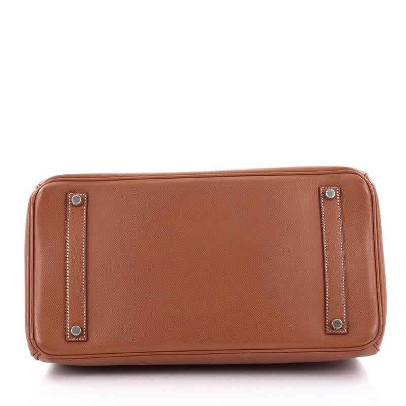 Hermes Birkin Handbag Gold Brown Epsom with Palladium Hardware 35 1